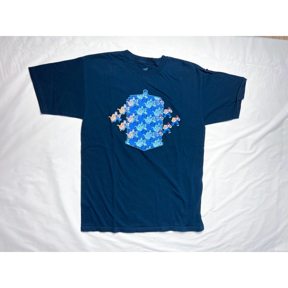 Doctor Who TARDIS T-Shirt TV Shows Regeneration Tessellation Navy Blue Mens Sz M
